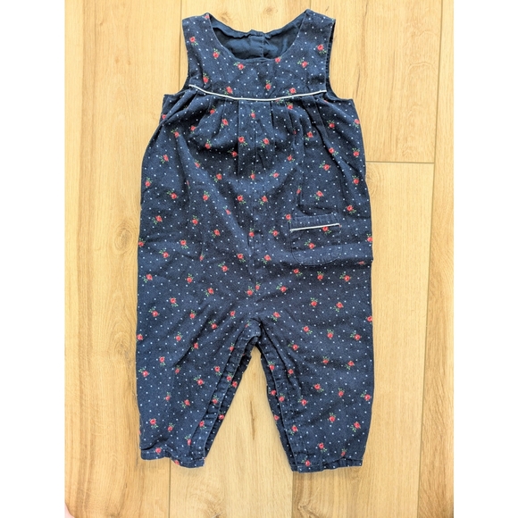 Navy Blue Kids Jumpsuit with Red Accents - Picture 1 of 4